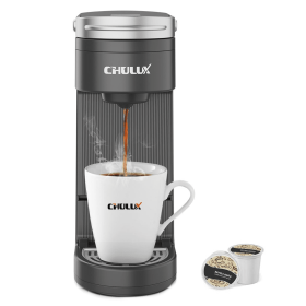 CHULUX Single Serve Coffee Maker KCUP Pod Coffee Brewer, Single Cup Coffee Machine Mini 3 in 1 for K CUP Ground Coffee Tea Filter