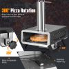 Outdoor Pizza Oven Portable Wood Pellet Pizza Stove with 12 Inch Round Rotatable Pizza Stone