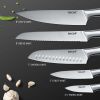 Hecef 5 PCS High Carbon Stainless Steel Kitchen Knife Set with Ergonomic Handle and Blade Covers