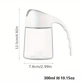 1pc Glass Oil Pot; Seasoning Jar; Gravity Automatic Opening; Leak-proof; Kitchen Accessories (model: 10.8 Oz)