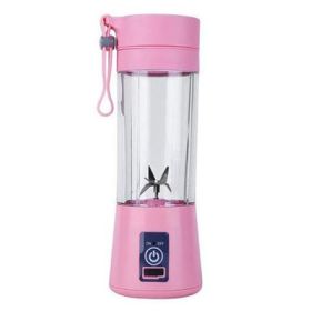 380ML USB Portable Blender Portable Fruit Electric Juicing Cup Kitchen Gadgets (Color: Pink)