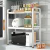 1pc Kitchen Countertop Microwave Oven Shelf Thickened Retractable Desktop Multilayer Storage Rack Rice Cooker Oven Household Storage Good Helper