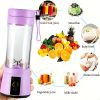 1pc 380ML Portable Blender With 6 Blades Rechargeable USB ; Personal Size Blender For Shakes And Smoothies; Traveling Fruit Veggie Juicer Cup