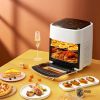 15.8QT Air Fryer Family Size 1400W Powerful Oilless Cooker Crisp Bake Grill Dehydrate Touch Screen Customized Temperature Time Visible Window