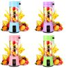 1pc 380ML Portable Blender With 6 Blades Rechargeable USB ; Personal Size Blender For Shakes And Smoothies; Traveling Fruit Veggie Juicer Cup