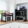 1pc Kitchen Countertop Microwave Oven Shelf Thickened Retractable Desktop Multilayer Storage Rack Rice Cooker Oven Household Storage Good Helper